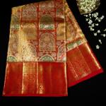 Kanchipuram Silk Tissue Red Saree