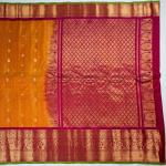 MUSTARD YELLOW WITH MAROON RED BORDER GADWAL PATTU