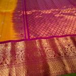 MUSTARD YELLOW WITH MAROON RED BORDER GADWAL PATTU