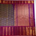 GRAY WITH PURPLE BORDER COMBINATION GADWAL PATTU