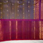 GRAY WITH PURPLE BORDER COMBINATION GADWAL PATTU