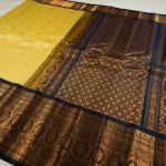 LIGHT LIME YELLOW WITH NAVY BLUE BORDER