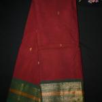 Red Kanchi Handloom Cotton Saree