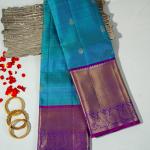 Copper Sulphate Blue Checks with Purple Border