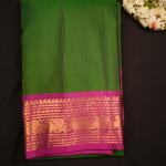 Kanchipuram Silk Parrot Green Saree