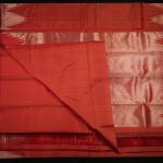 Kanchipuram Silk Orange Temple Border Saree