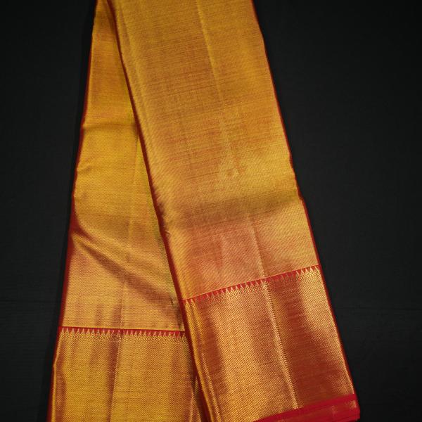Kanchipuram Silk Red Tissue Saree