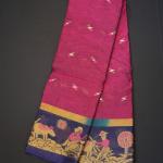 Handwoven Pink Cotton Saree