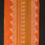 Handwoven Beige and Orange Cotton Saree