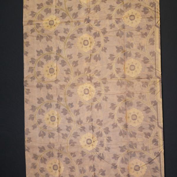 Handwoven Beige Cotton Saree