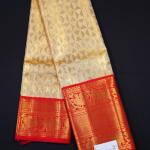 Kanchipattu Dual Tone Cream and Gold Saree