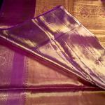 Kanchipuram Silk Blue Brocade with Pink