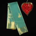 Kanchipuram Silk Sea Blue monotone tissue saree