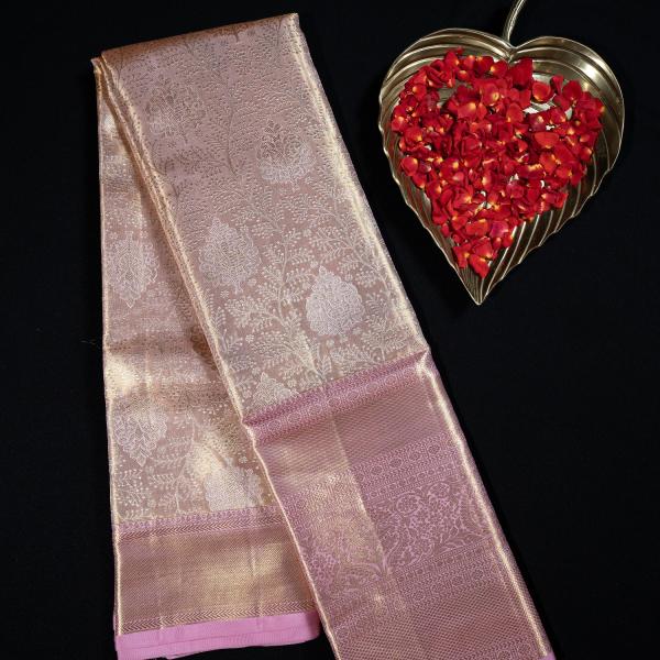 Kanchipuram Silk Lilac Brocade Saree