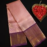 Kanchipuram Silk Pastel Pink Brocade Saree