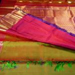 Kanchipuram Silk Mehendi Green Checks Saree