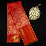 Kanchipuram Silk Red Brocade Saree