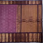 LAVENDER SAREE WITH NAVY BLUE BORDER GADWAL PATTU