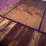 LAVENDER SAREE WITH NAVY BLUE BORDER GADWAL PATTU