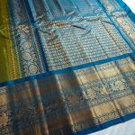 MEHENDI GREEN WITH BLUE BORDER GADWAL PATTU