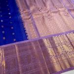 ROYAL BLUE SAREE WITH LAVENDER BORDER