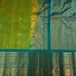 PARROT GREEN WITH TEAL GREEN PATTU BORDER