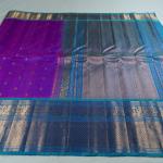 PURPLE COLOUR SAREE WITH COPPER SULPHATE BLUE BORDER