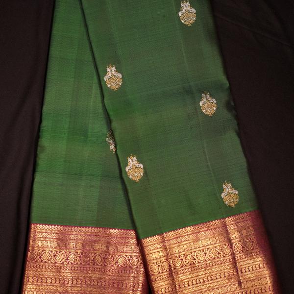 Kanchipuram Silk Dark Green Saree