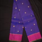 Kanchipuram Silk Blue Gap Border Saree