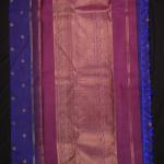 Kanchipuram Silk Blue Gap Border Saree