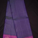 Kanchipuram Silk Blue Checks Saree