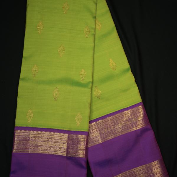 Kanchipuram Silk Parrot Green Saree