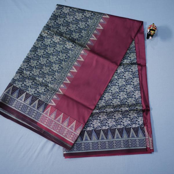 Maroon Red Banana Silk Pashmina Saree