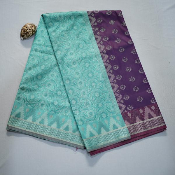 Violet Banana Silk Pashmina Saree
