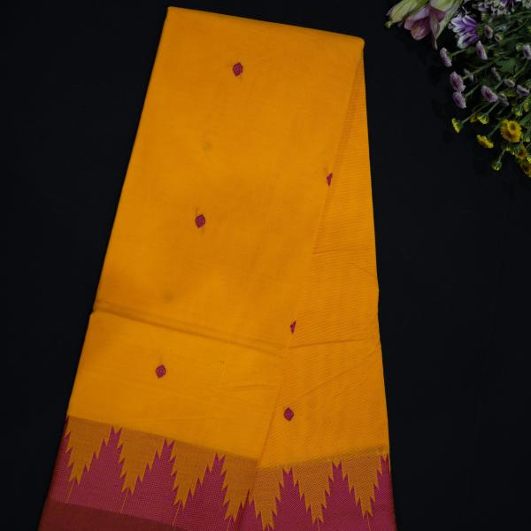 Yellow Kanchi Handloom Cotton Saree