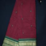 Maroon Red Kanchi Handloom Cotton Saree