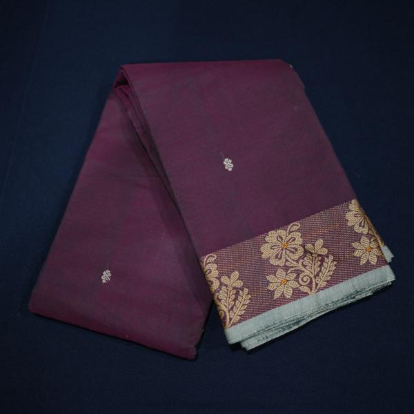 Purple Kanchi Handloom Cotton Saree