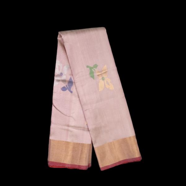 Uppada Silk Peach Pink Saree
